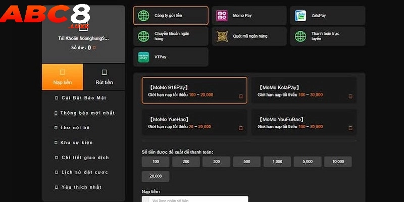 Đa dạng cách nạp tiền để bạn lựa chọn
